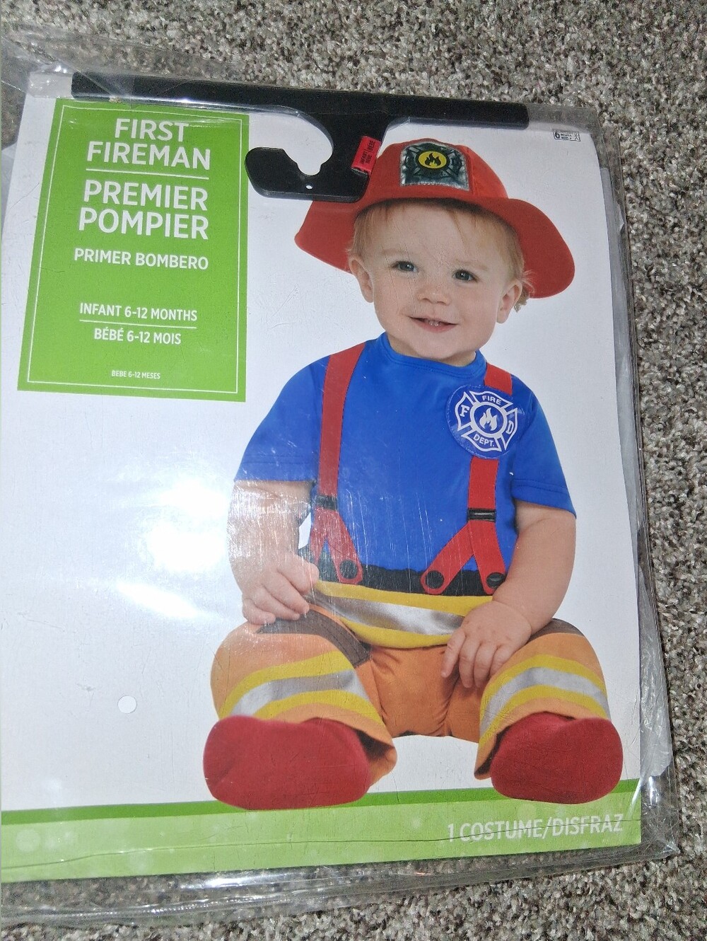 Amscan Baby Firefighter Dress-Up Outfit in Red, Blue, Yellow